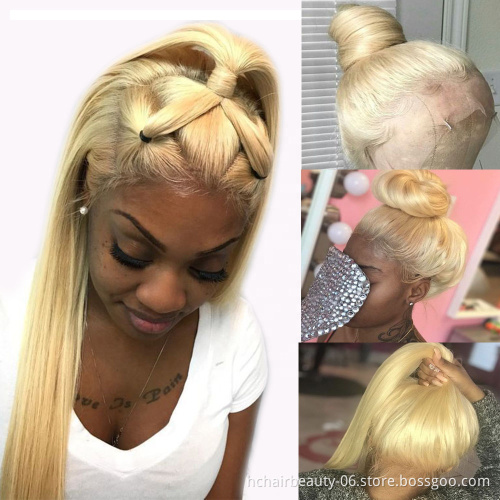 wholesale Natrual Black Blonde Highlights Wig Deep Wave Curly Pre Plucked Hd Transparent Lace Front Raw Virgin Human Hair Wigs